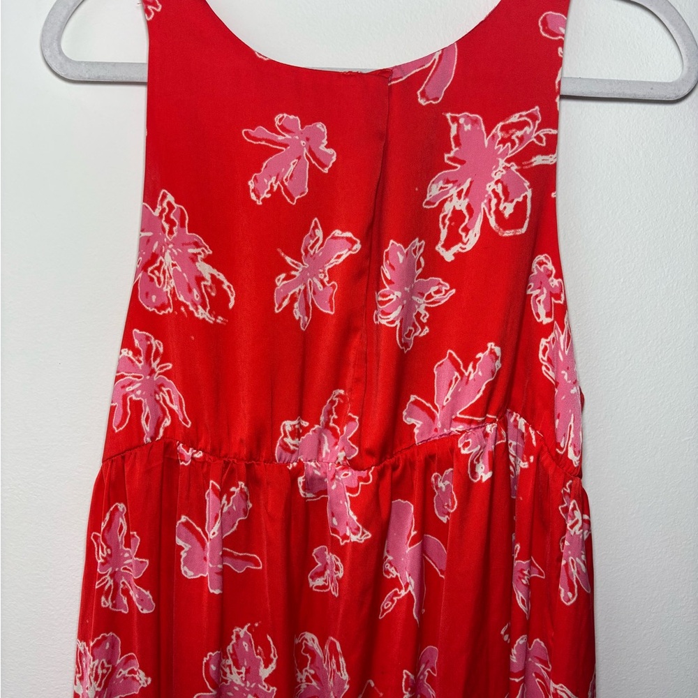 Open Edit Red and Pink Floral Dress size medium 111